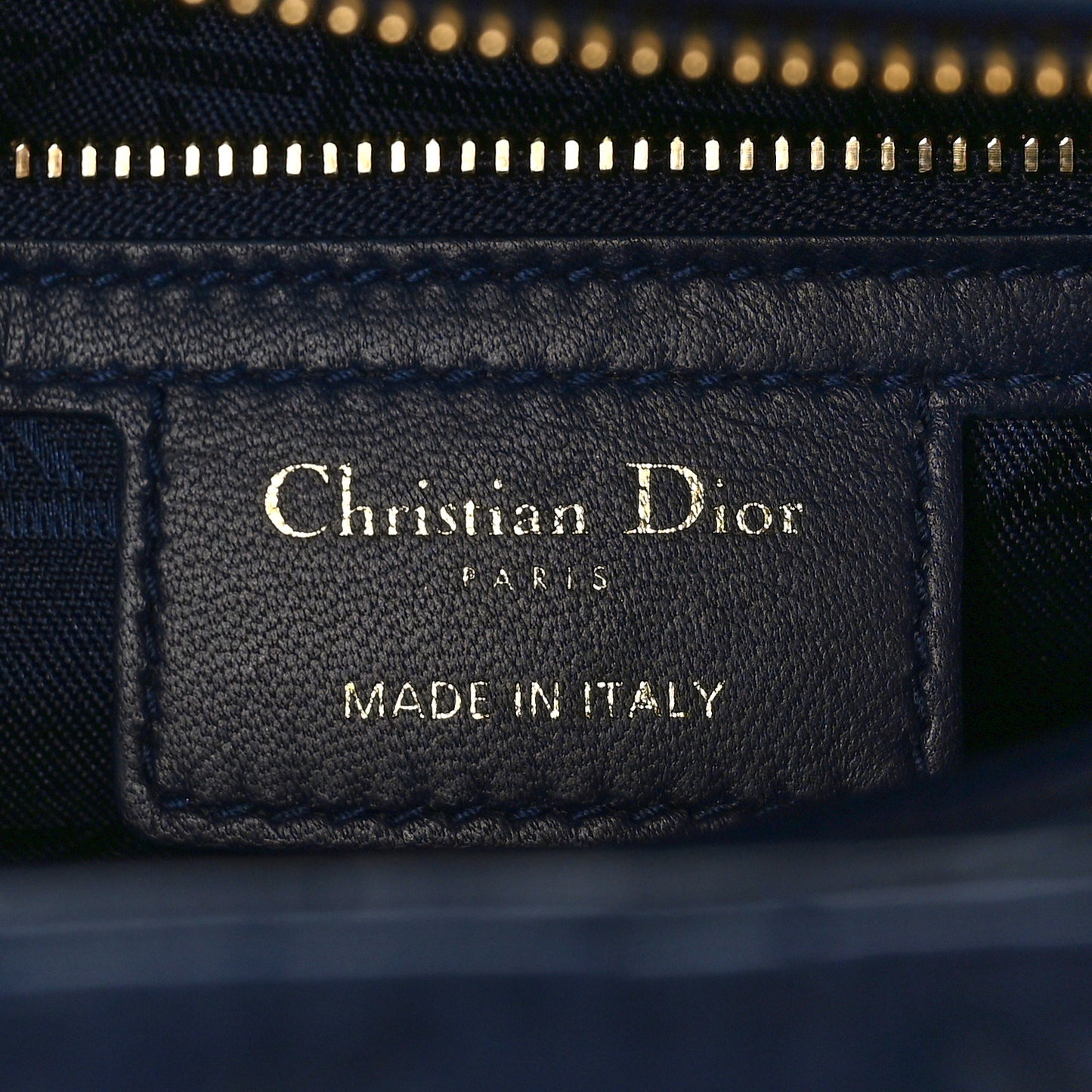 Lambskin Cannage Large Lady Dior Navy Blue