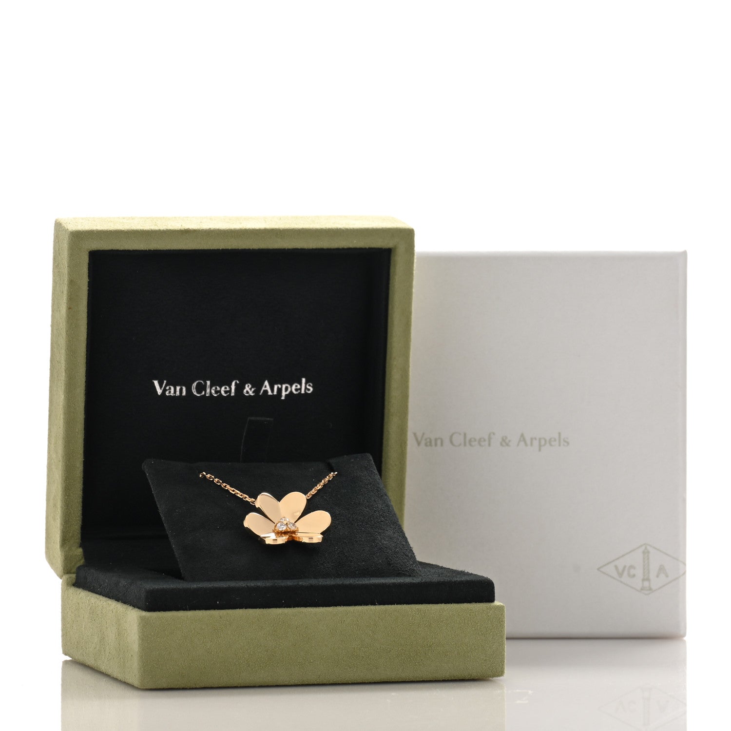Van Cleef & Arpels 18K Yellow Gold Diamond Large Frivole Pendant Necklace 4 of 4