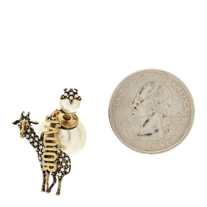 Christian Dior Crystal Pearl Giraffe J'Adior Earring Gold 2 of 4