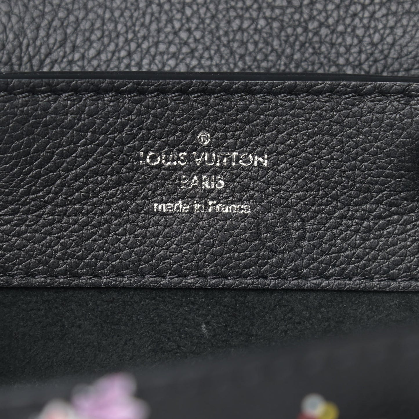 Calfskin Flower Lockme Mini Backpack Black Multicolor