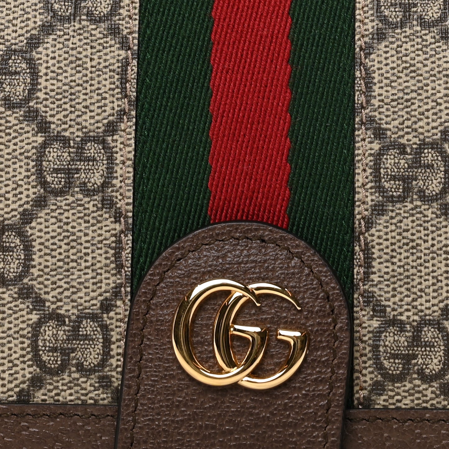 GG Supreme Monogram Web Ophidia Passport Case Beige New Acero