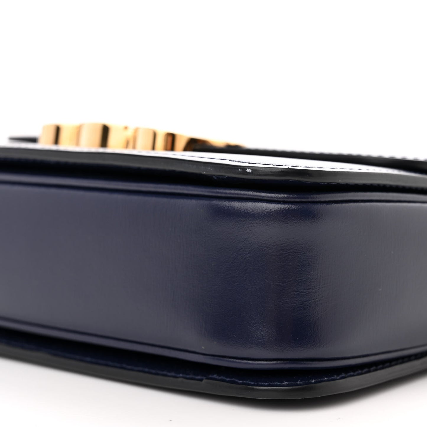 Shiny Calfskin Small Triomphe Dark Blue
