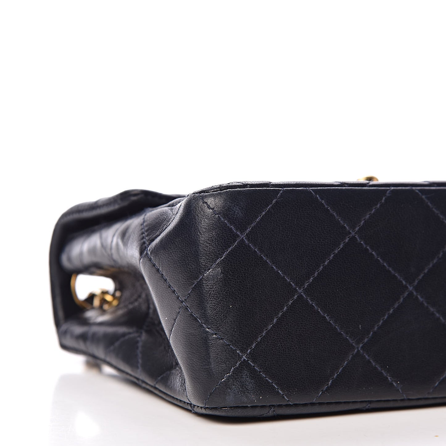 Lambskin Quilted Mini Square Flap Navy
