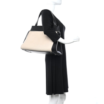 Celine Supple Calfskin Bi-Color Edge Shoulder Bag Beige 2 of 5