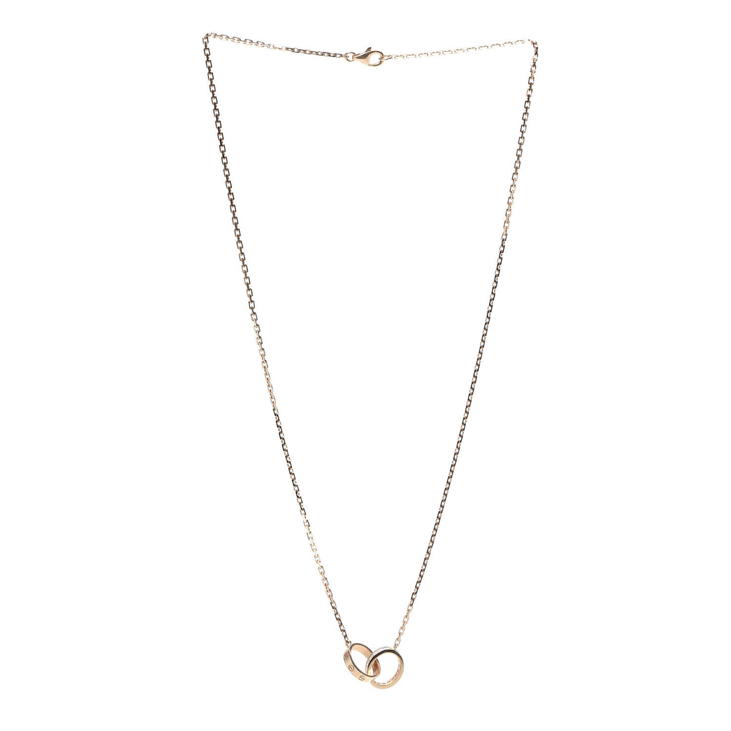 18K Pink Gold Diamond Interlocking LOVE Necklace