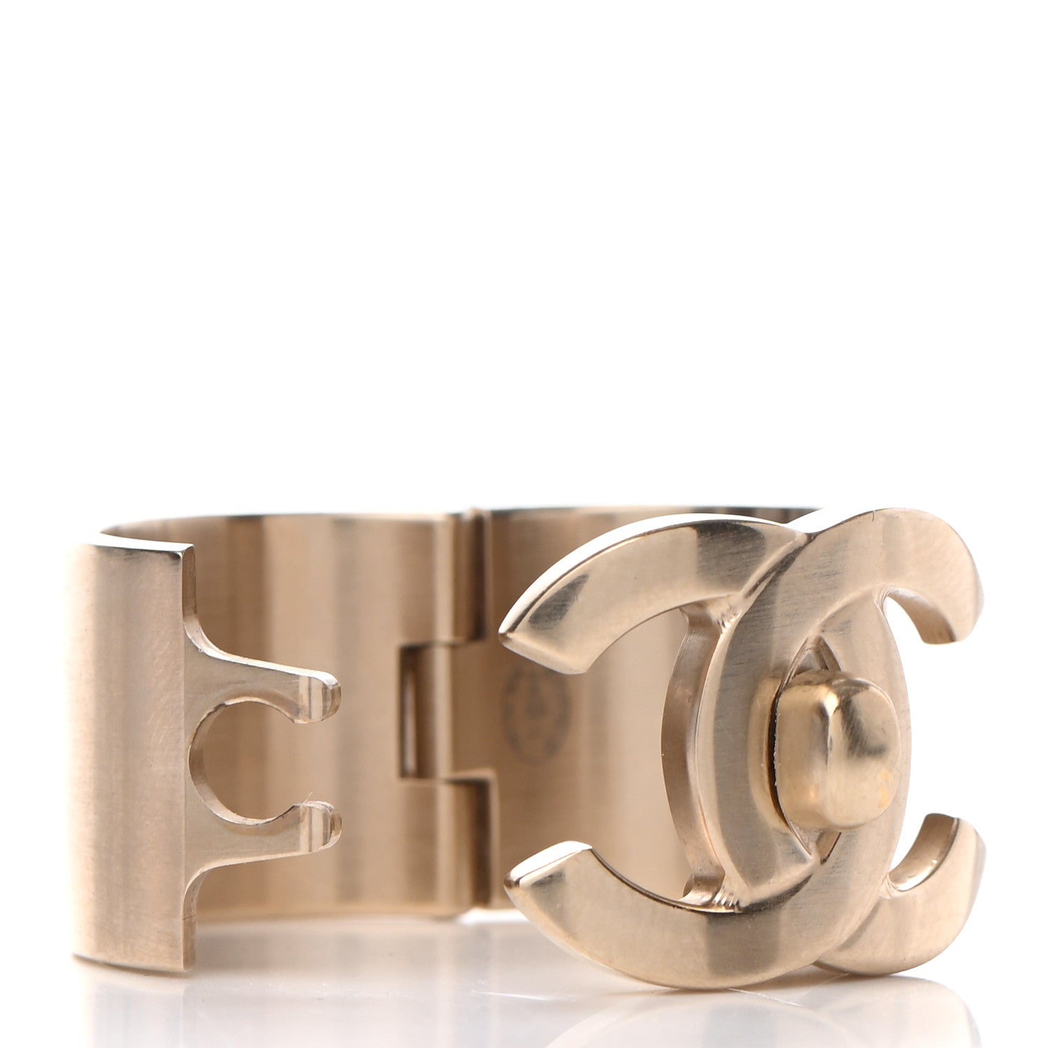 Chanel Metal CC Ring 6.5 Gold 4 of 5