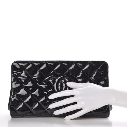 Chanel Patent CC Quilted Timeless Clutch Black 2 of 7