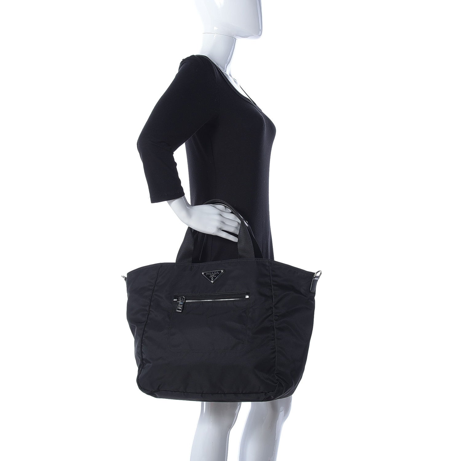 Prada Tessuto Nylon Tote Black 3 of 14