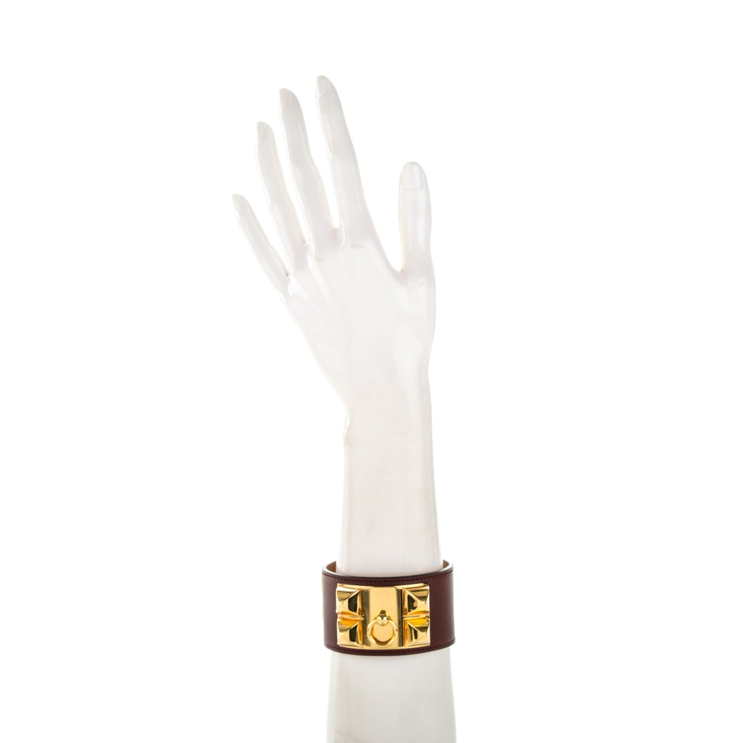 Hermes Tadelakt Collier De Chien CDC Bracelet L Rouge H 2 of 7