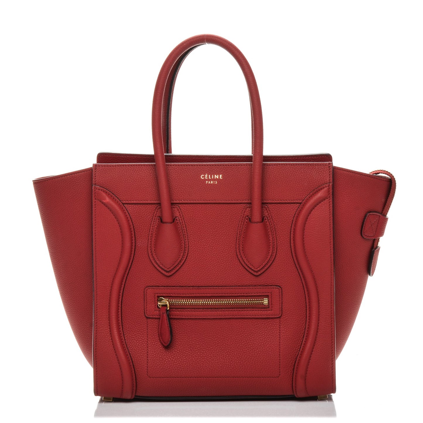 Baby Grained Calfskin Micro Luggage Red