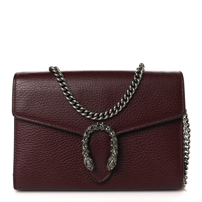 Gucci Dollar Calfskin Crystal Mini Dionysus Chain Wallet Vintage Bordeaux 1 of 11