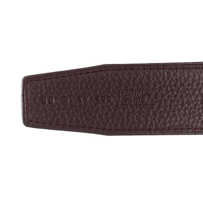 Hermes Box Togo 32mm H Belt 90 36 Black Chocolate 4 of 7