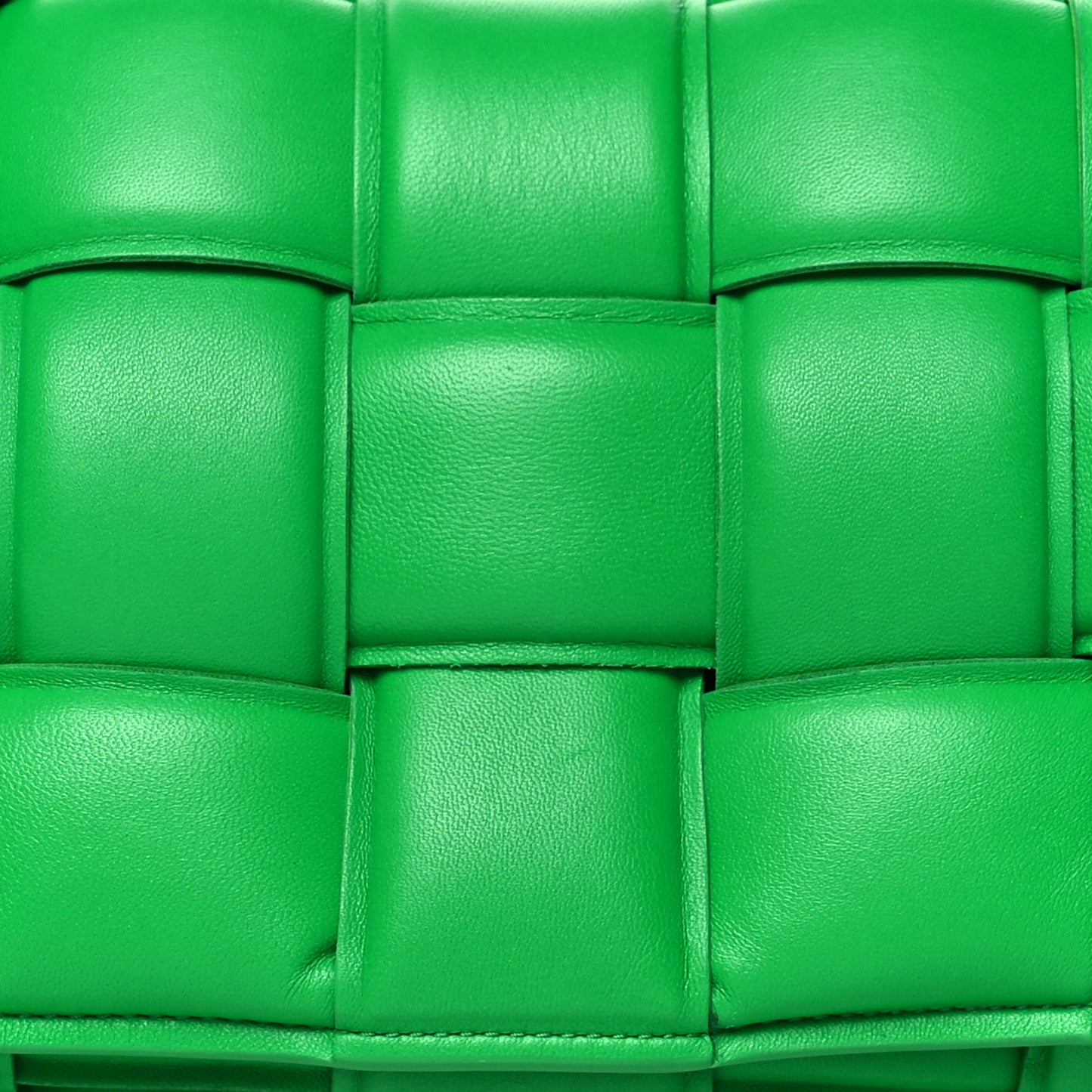 Nappa Maxi Intreccio Padded Cassette Crossbody Bag Grass