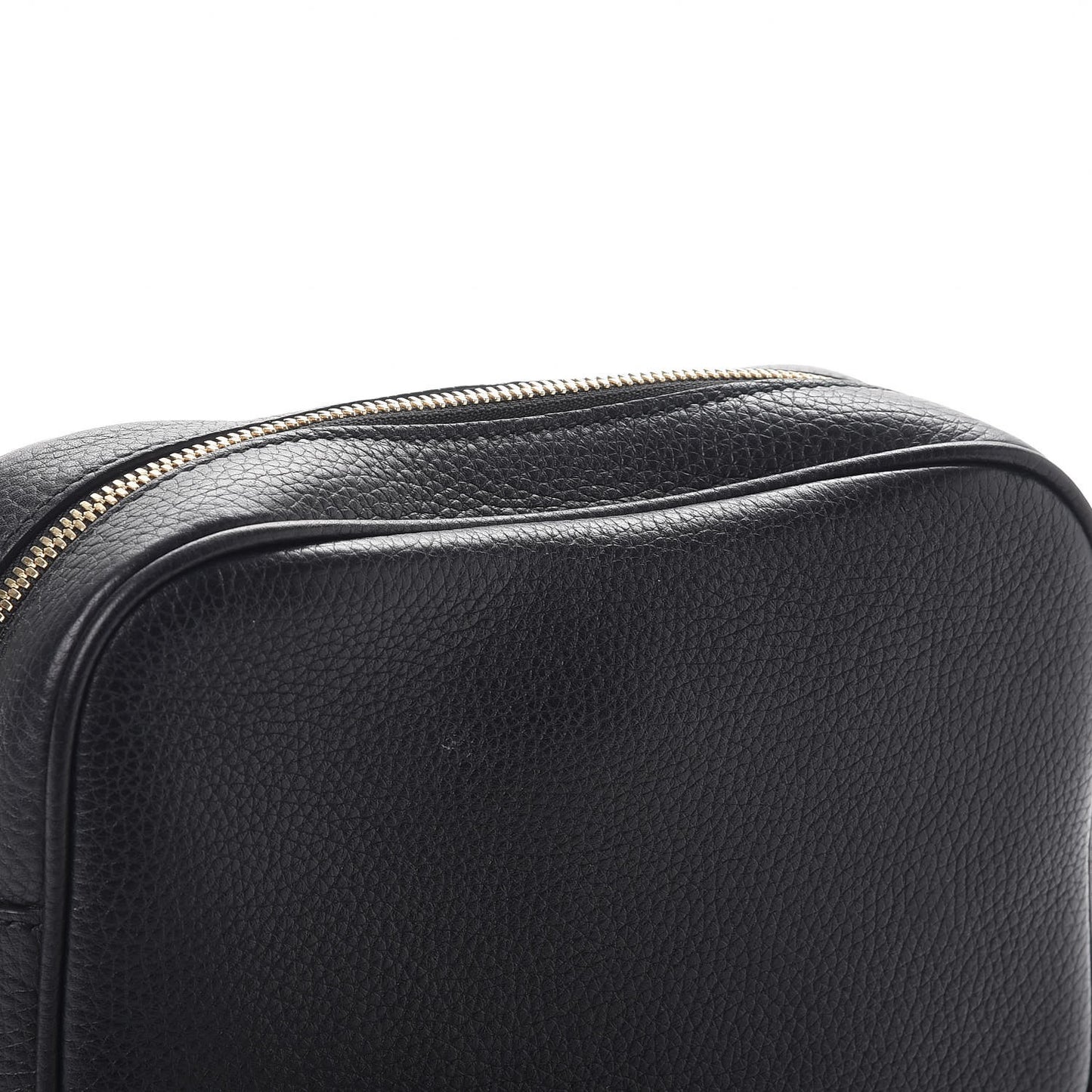 Pebbled Calfskin Small Soho Disco Bag Black