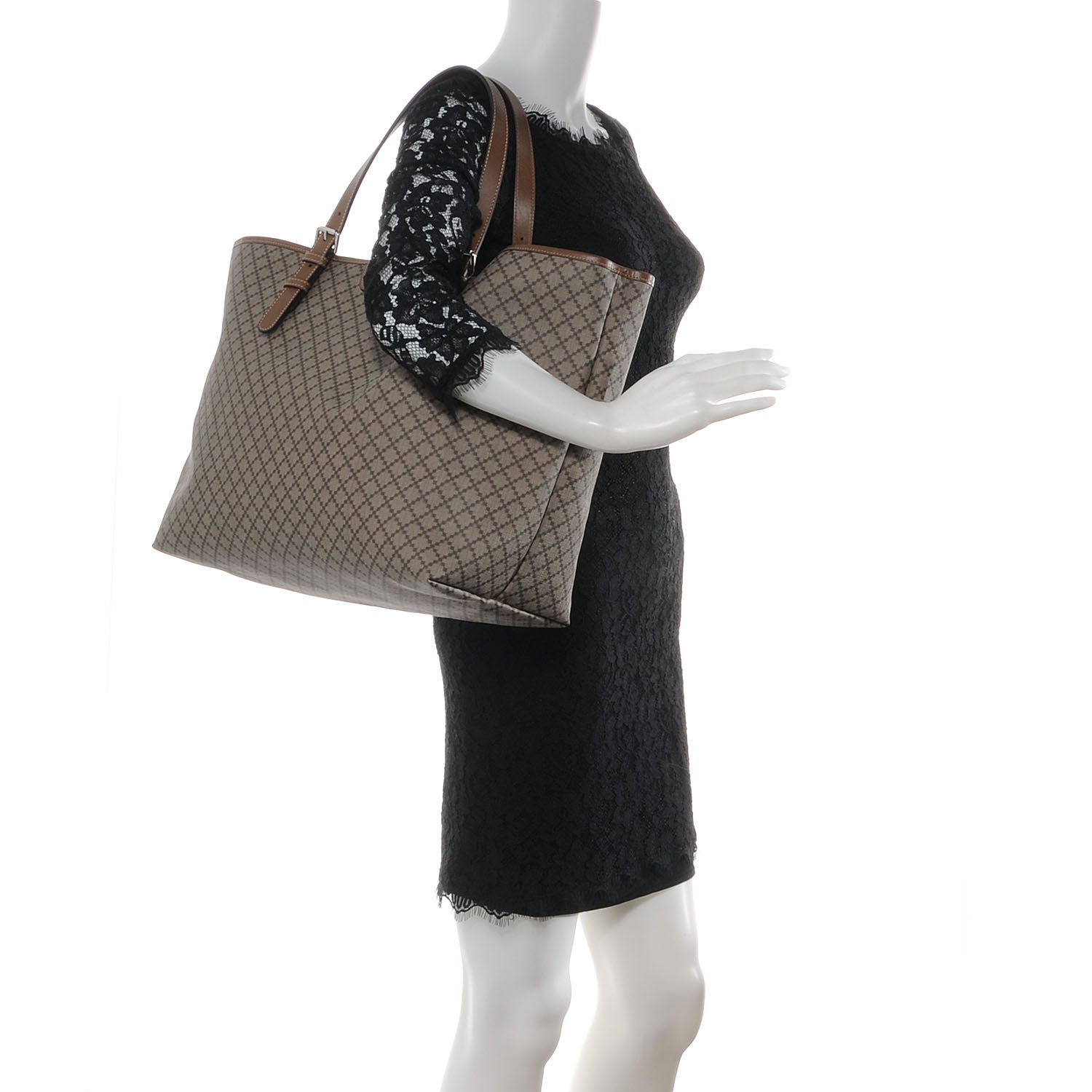 Gucci Coated Canvas Diamante Plus Tote Bag Brown 2 of 8
