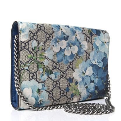 Gucci GG Supreme Monogram Blooms Mini Dionysus Chain Wallet Beige Blue Navy Vintage Blue 3 of 5