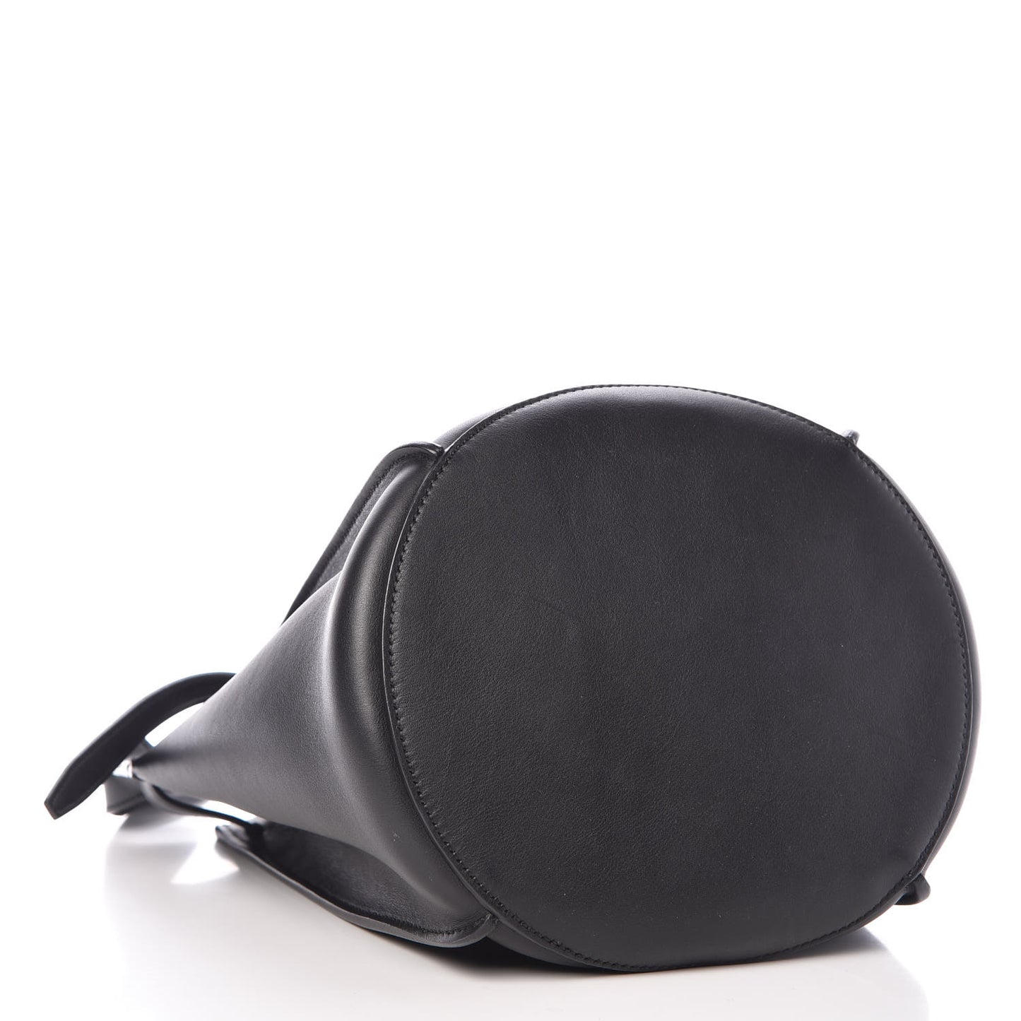 Smooth Calfskin Long Strap Big Bucket Bag Black