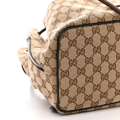 Gucci Monogram Dollar Calfskin O Drawstring Backpack Beige Ebony Testa di Moro Dark Chocolate 8 of 9