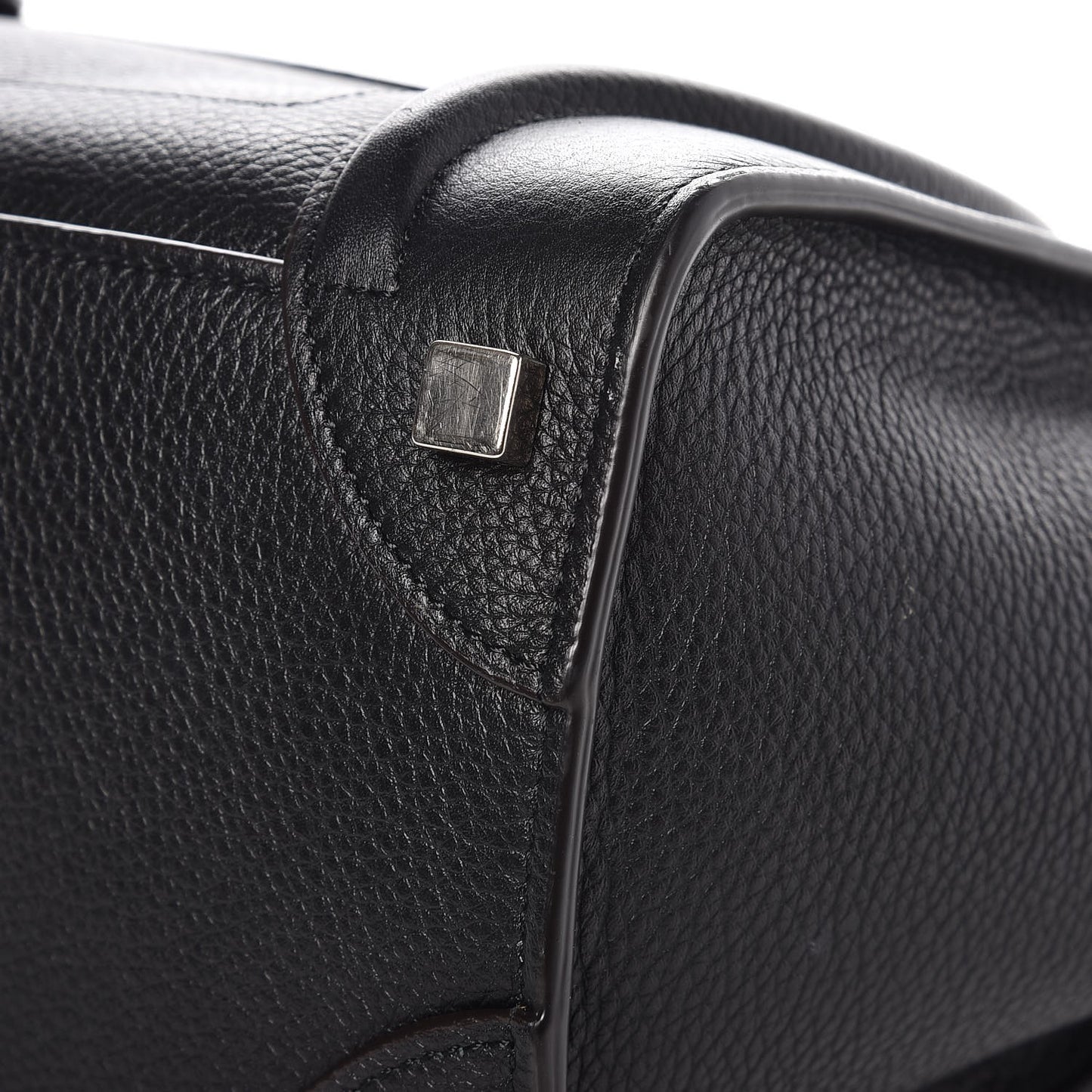Drummed Calfskin Micro Luggage Black