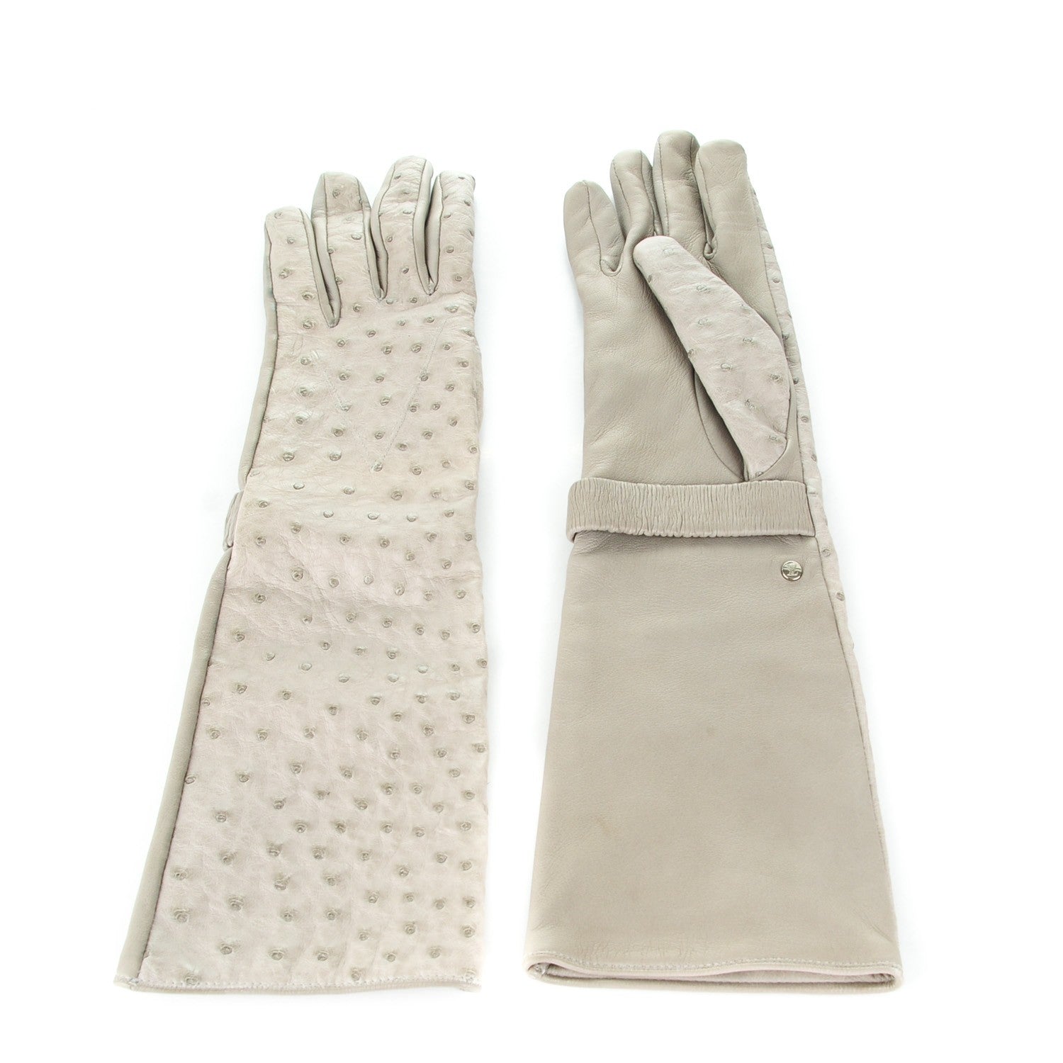 Louis Vuitton Ostrich Lambskin Gloves L Gris 1 of 6
