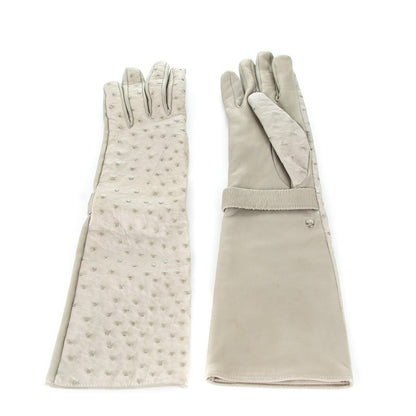 Louis Vuitton Ostrich Lambskin Gloves L Gris 1 of 6