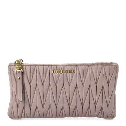 Miu Miu Nappa Matelasse Pouch Cammeo 1 of 13