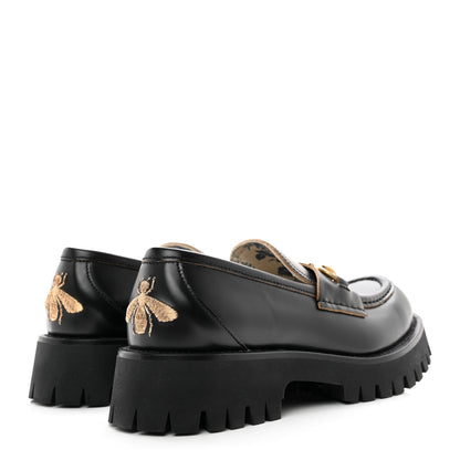 Gucci Cordovan Lux Womens Harald Horsebit 25mm Platform Loafers 39 Black 4 of 8