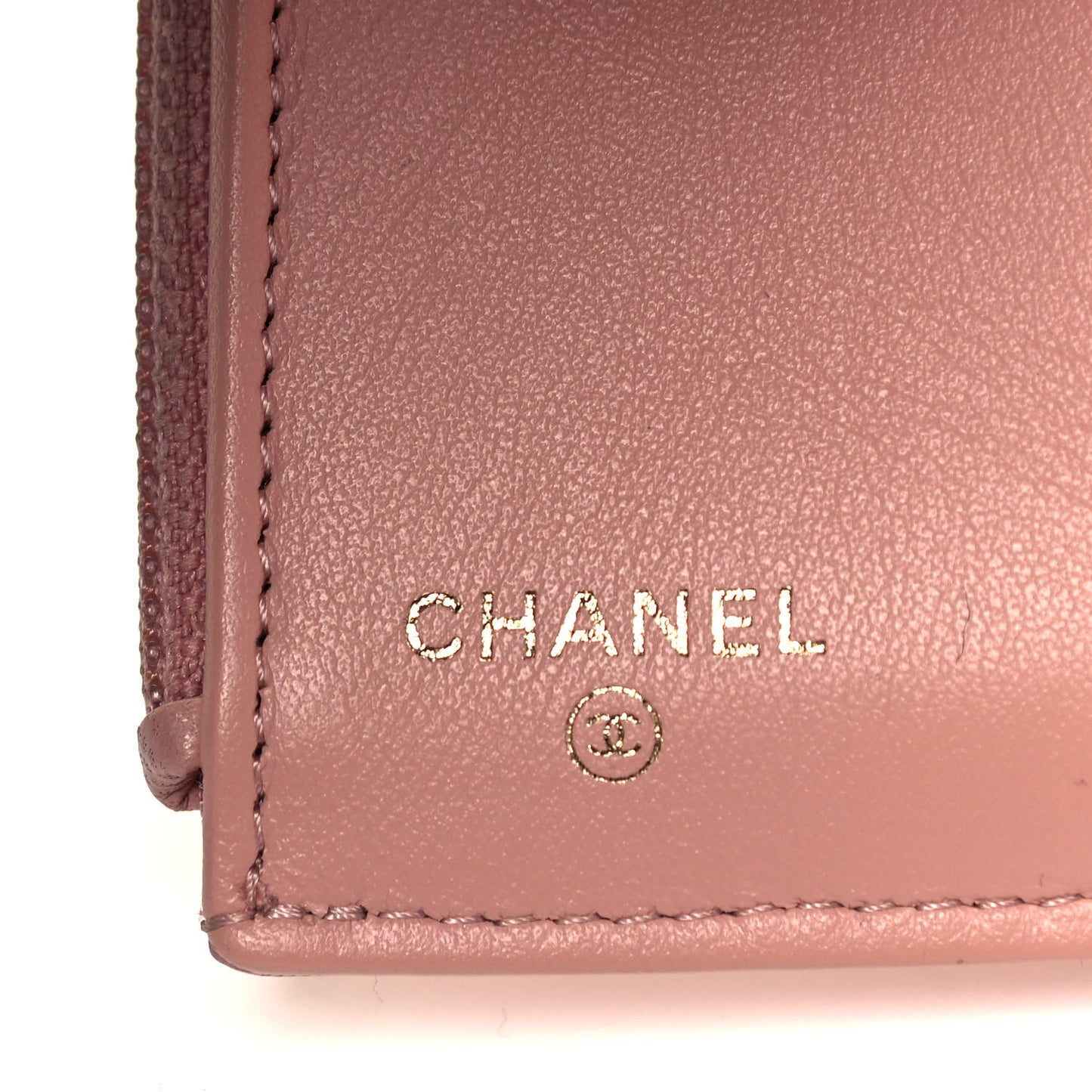 Goatskin Quilted Chanel 19 Small Flap Wallet Pink