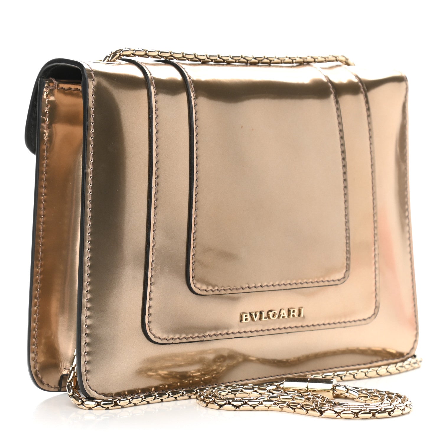 Bulgari Metallic Calfskin Serpenti Forever Crossbody Bag Bronze 3 of 9