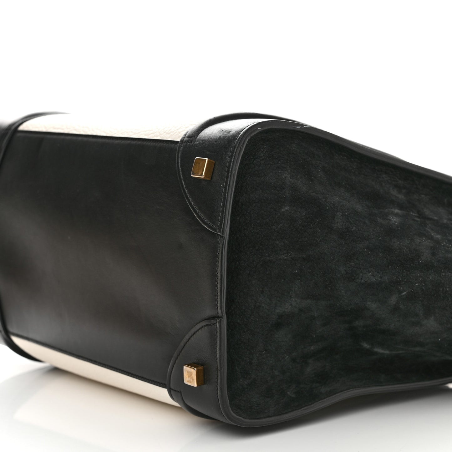 Bullhide Calfskin Mini Bi-Color Luggage Black White