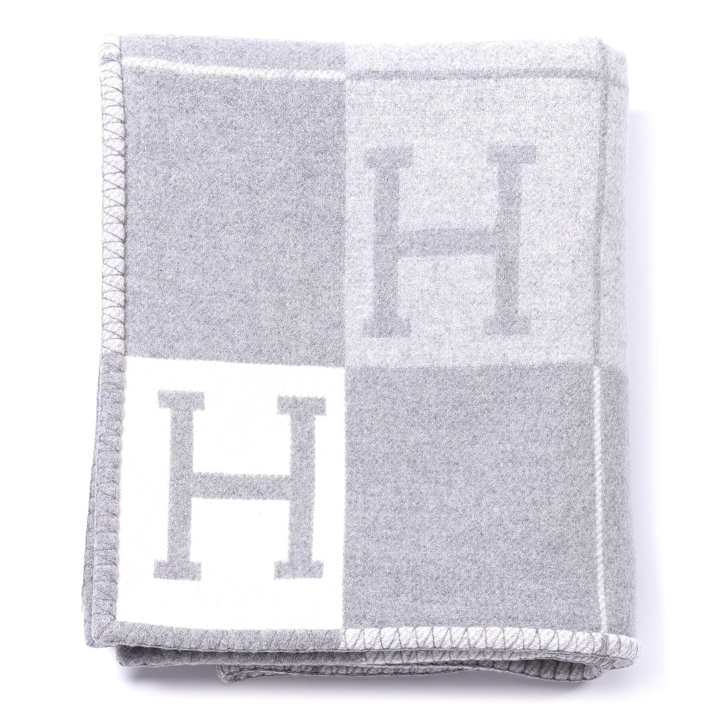 Wool Cashmere Avalon III Blanket Ecru Gris Clair
