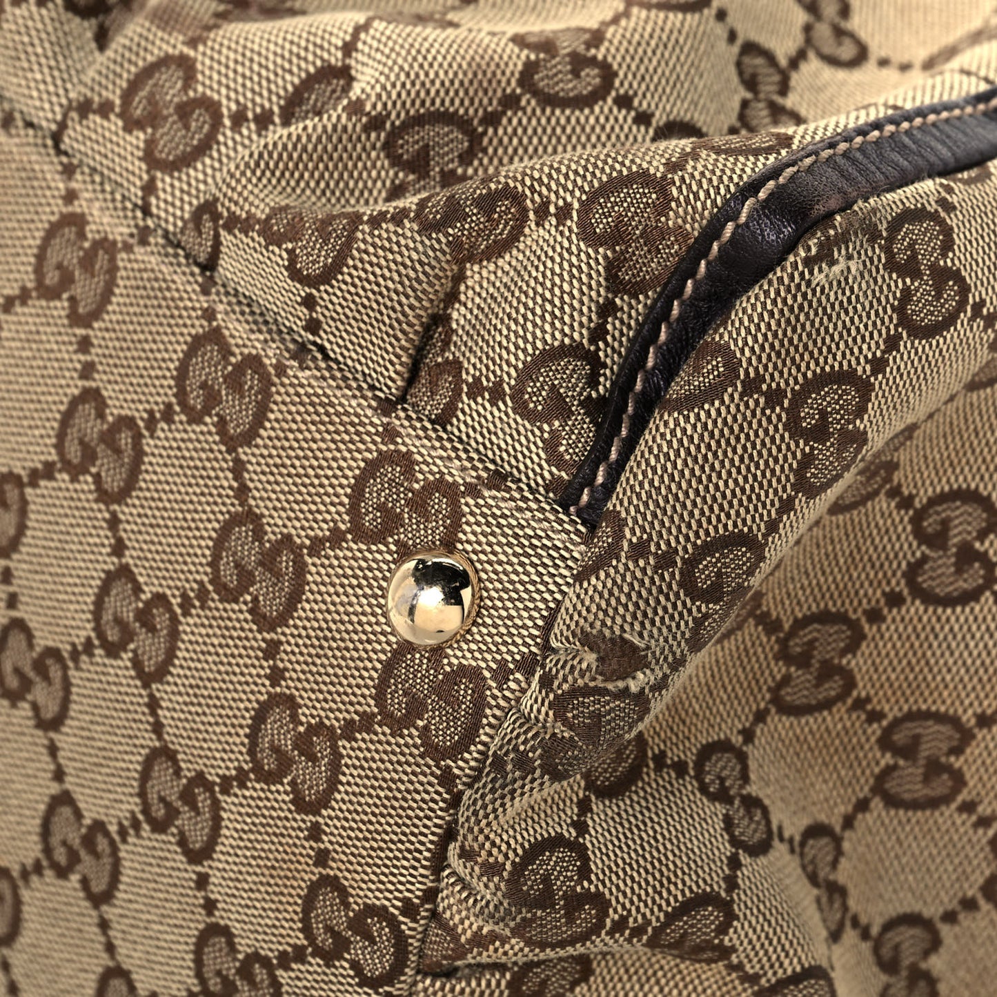 Monogram Large D Gold Hobo Dark Brown