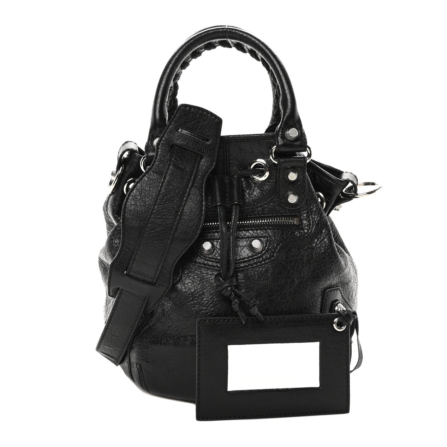 Balenciaga Agneau Giant 12 Silver Hardware Mini Pompon Black 1 of 10