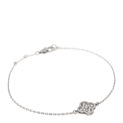 Van Cleef & Arpels 18K White Gold Diamond Sweet Alhambra Bracelet 1 of 3