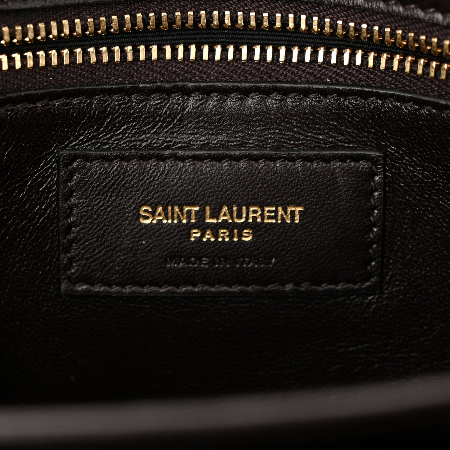 Saint Laurent Shiny Crocodile Embossed Calfskin Le Maillon Satchel Coffee 6 of 11