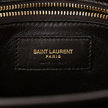 Saint Laurent Shiny Crocodile Embossed Calfskin Le Maillon Satchel Coffee 6 of 11