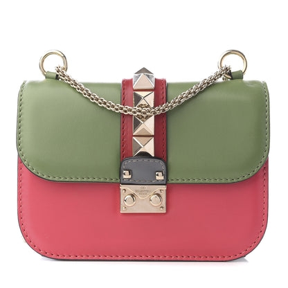 Valentino Garavani Vitello Small Glam Lock Rockstud Flap Green Deep Rose Grey Scarlet 1 of 8