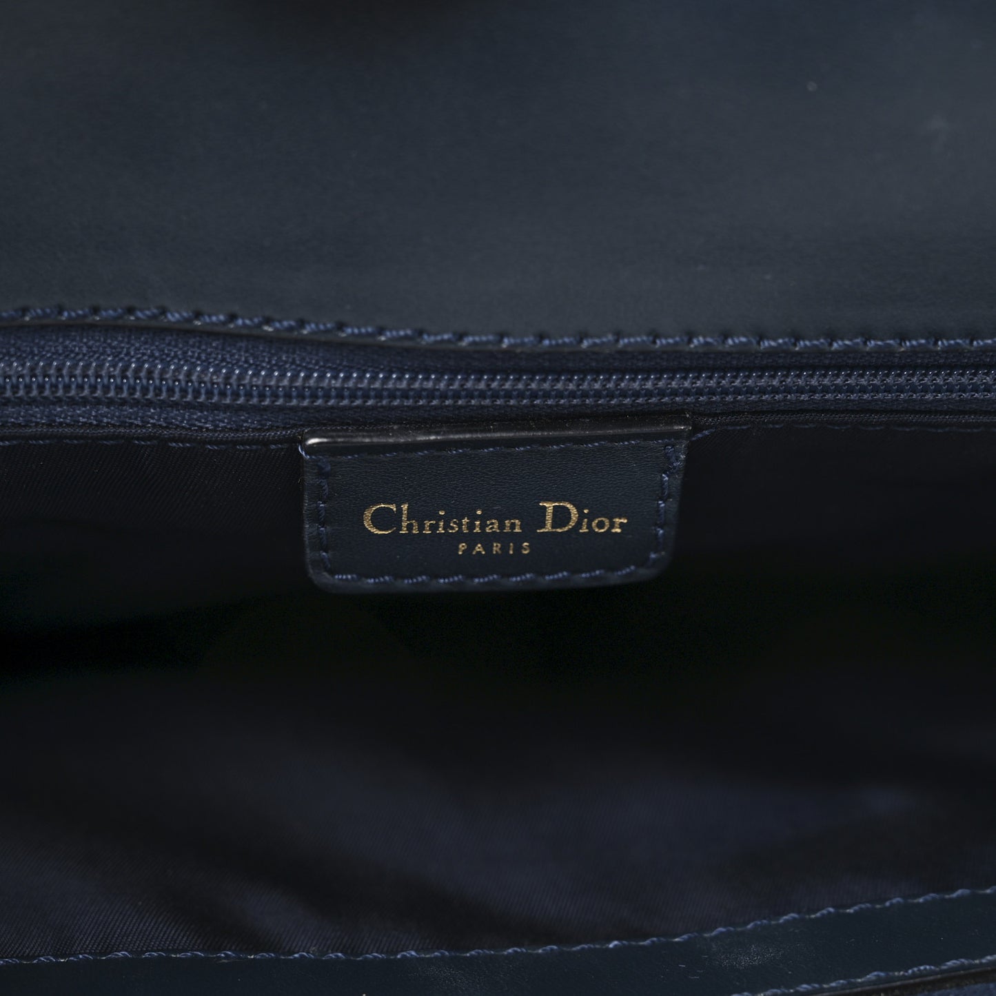 Monogram Calfskin Pocket Tote Navy Blue