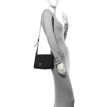 Prada Vitello Daino Soft Flap Crossbody Black 2 of 10