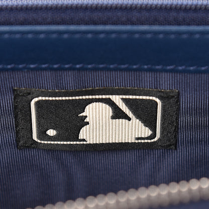 Gucci X MLB Guccissima Signature NY Yankees Embroidered Zip Around Wallet Royale Ivory 7 of 9