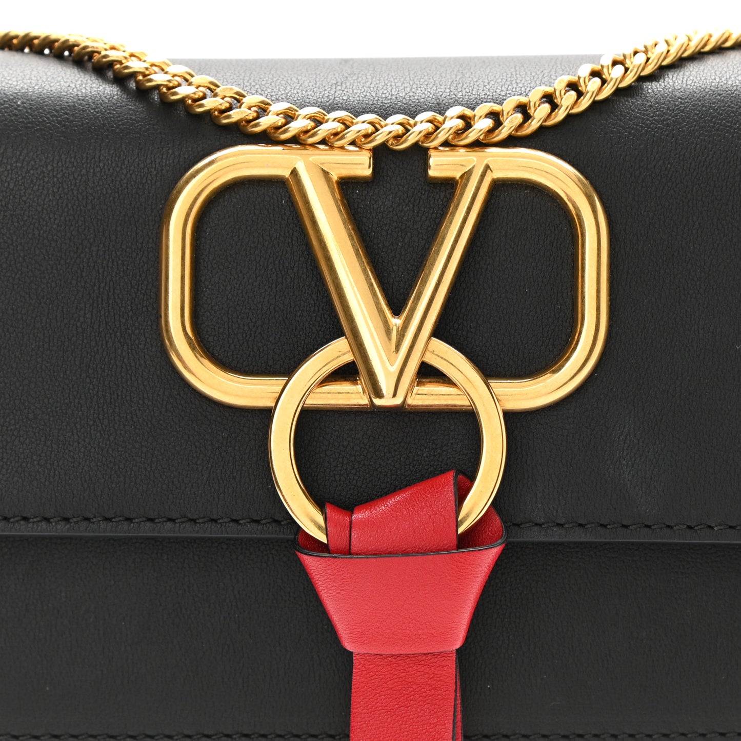 Smooth Calfskin Mini VRing Crossbody Bag Black