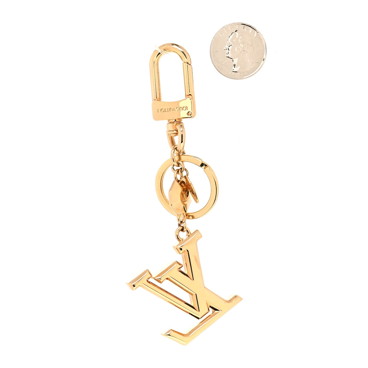 Louis Vuitton LV Facettes Bag Charm Key Holder Gold 2 of 5