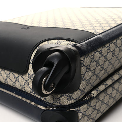 Gucci GG Supreme Monogram Textured Dollar Calfskin Web Savoy Cabin Plus Trolley Beige Blue 11 of 12