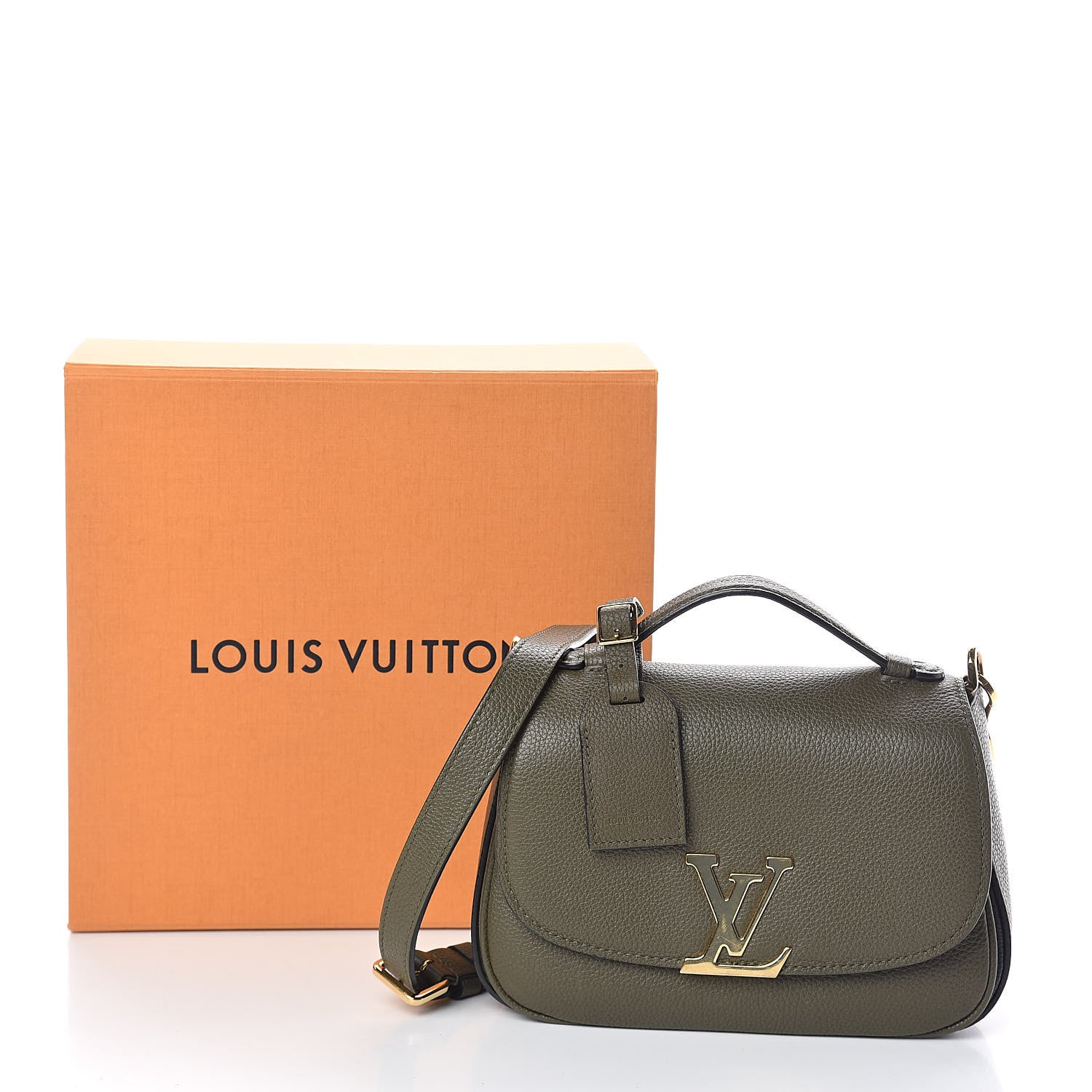 Louis Vuitton Grained Calfskin Vivienne NM Kaki 9 of 9