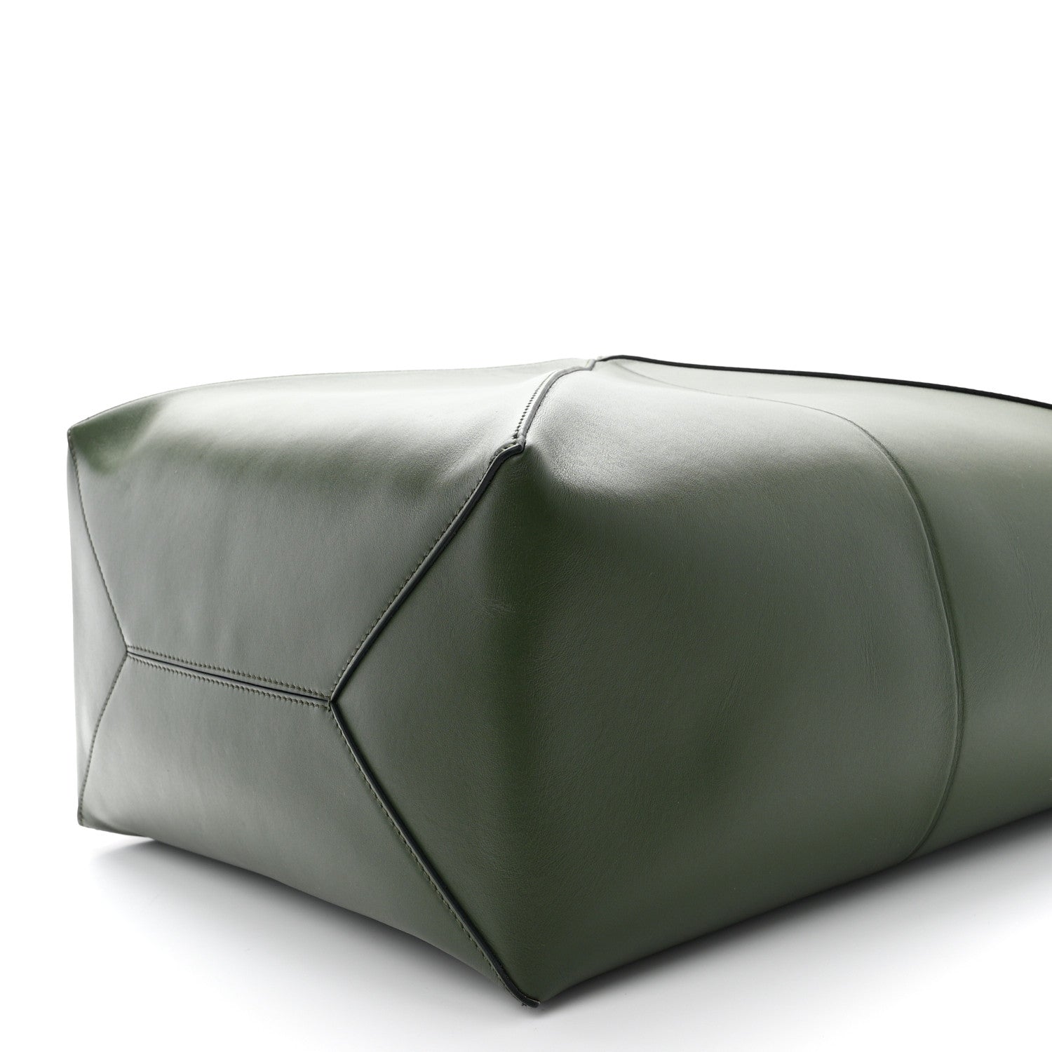 Loewe Shiny Calfskin Medium Puzzle Fold Tote Dark Khaki Green 10 of 10