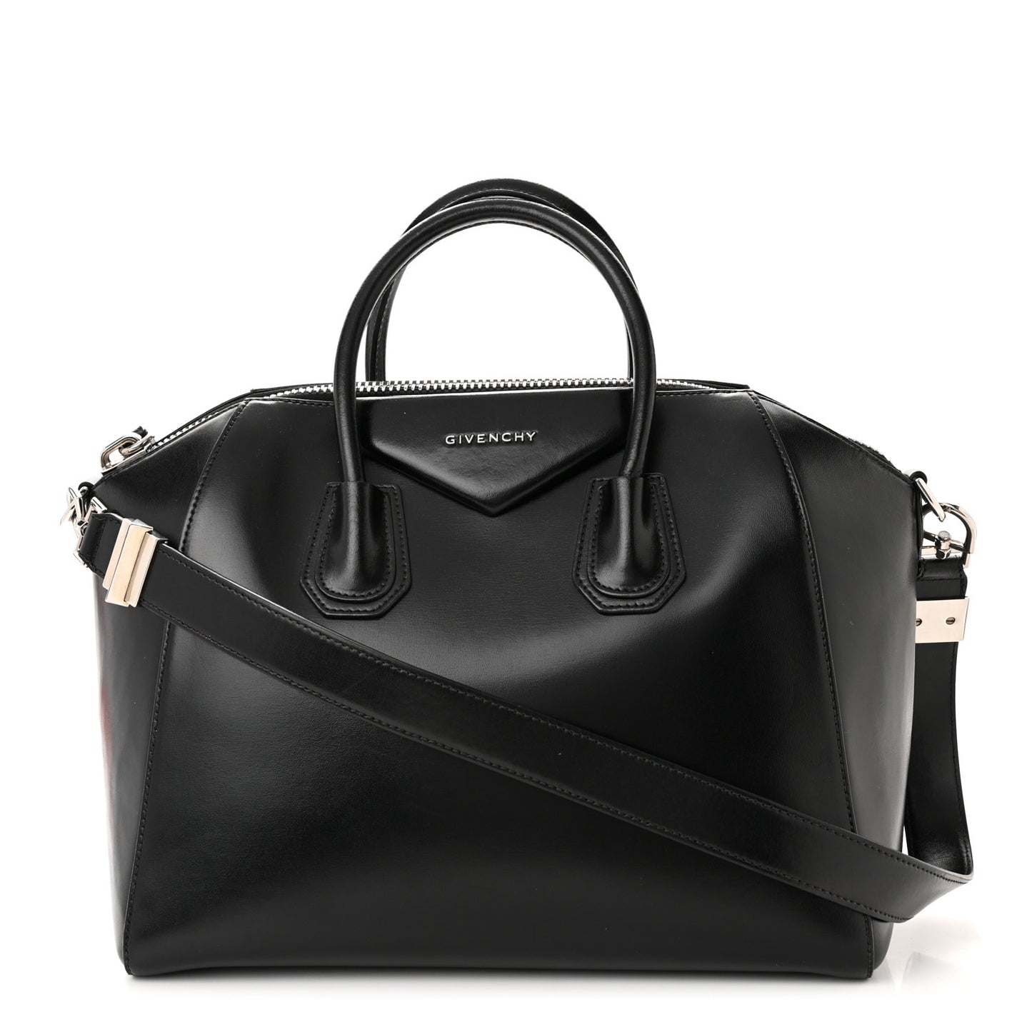Shiny Lord Calfskin Medium Antigona Black