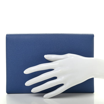 Hermes Epsom Calvi Pouch Bleu Agate Capucine 2 of 10