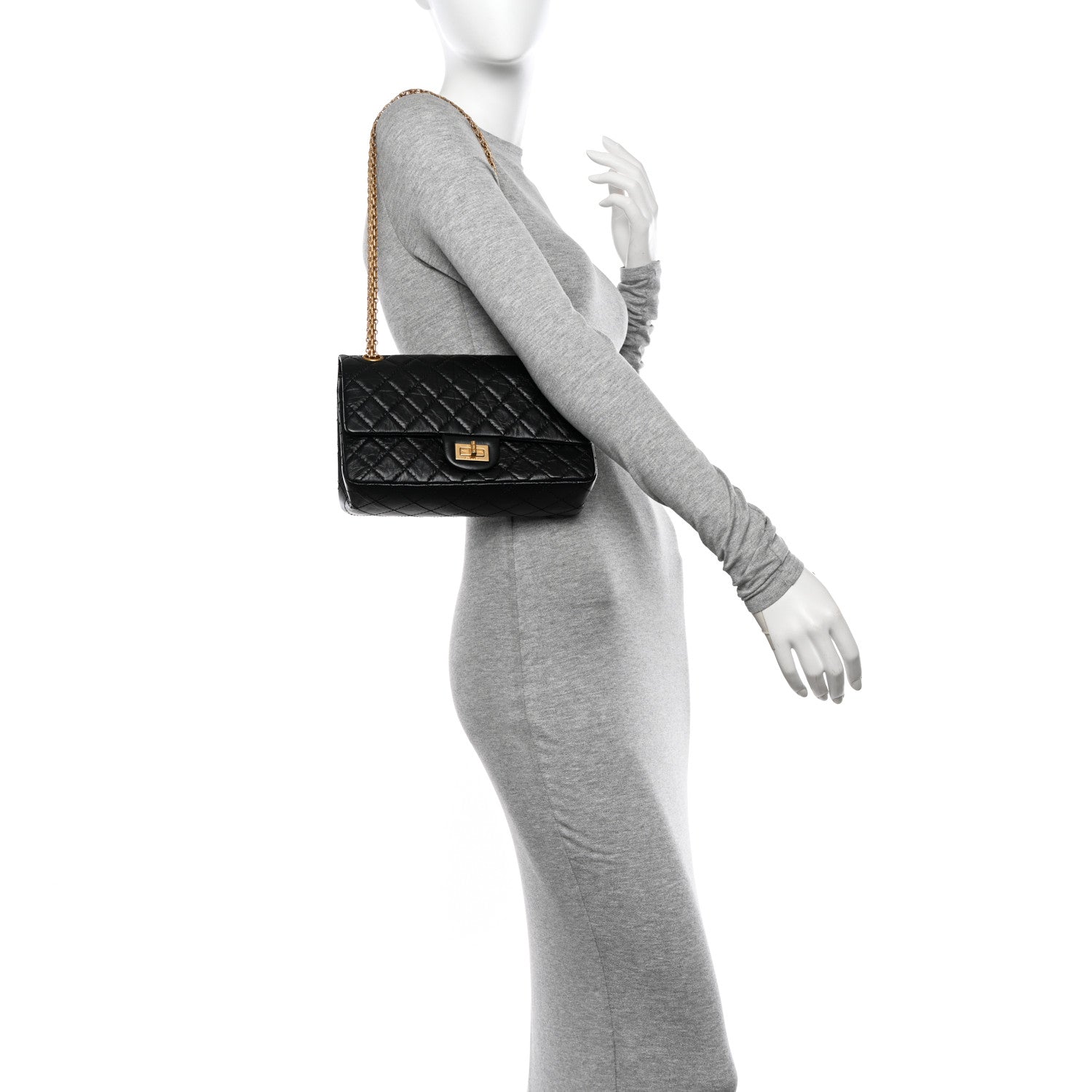 Chanel Aged Calfskin Quilted 2.55 Reissue 225 Flap Black 2 of 11