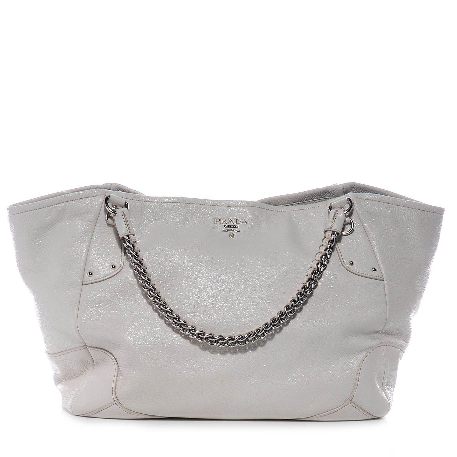 Prada Cervo Lux Deerskin Chain Shoulder Bag Talco 1 of 14