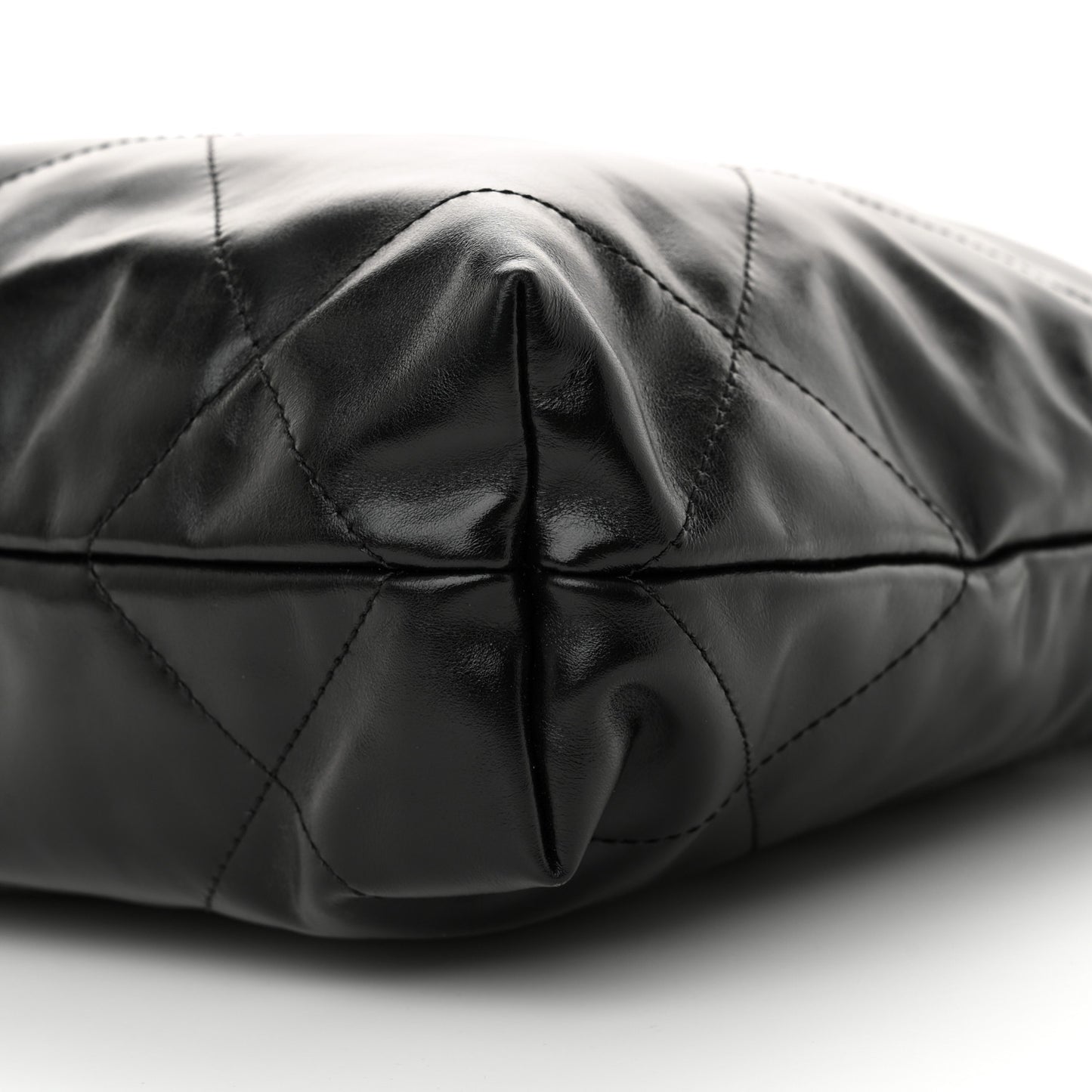 Shiny Calfskin Quilted Small Chanel 22 Black